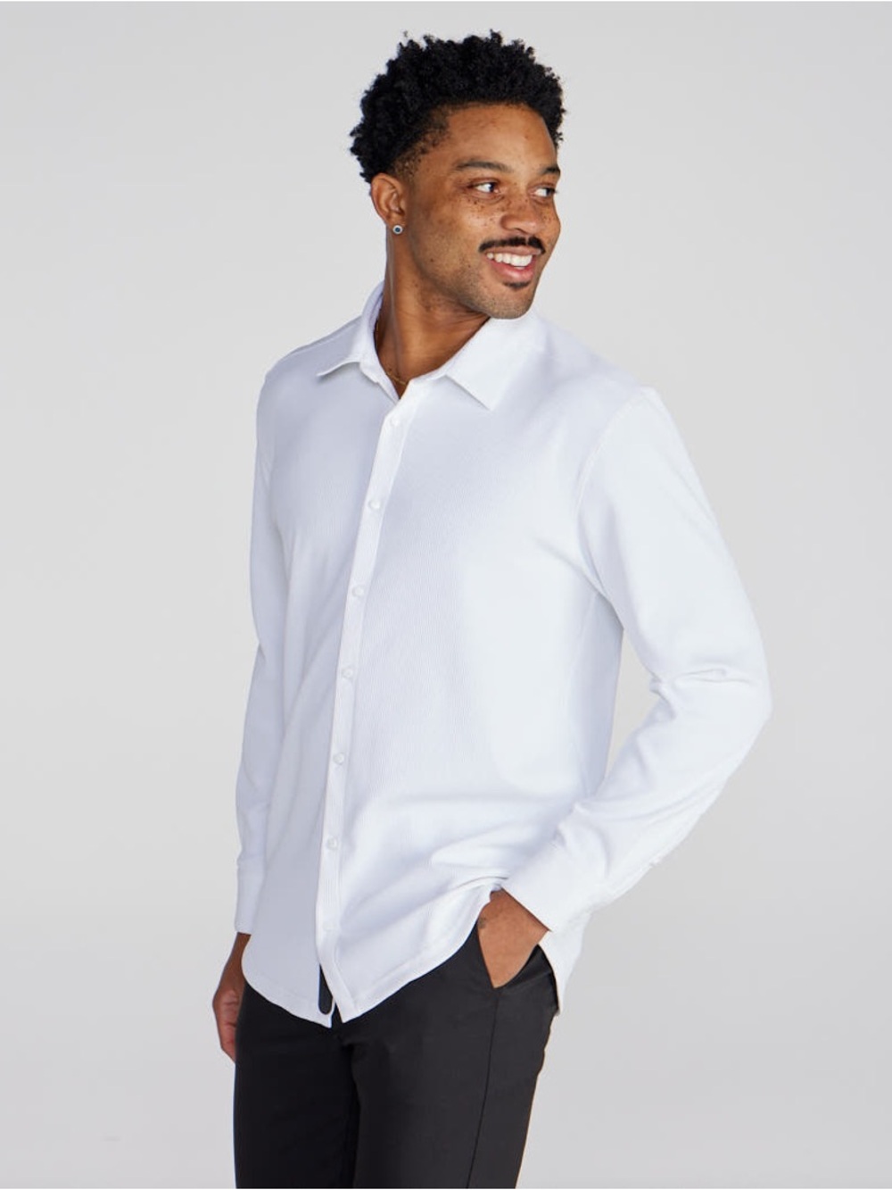 BYLT Ribbed+ Long Sleeve Button Down Shirt Size XL